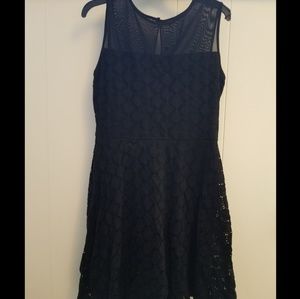 Black Midi Dress with Mesh